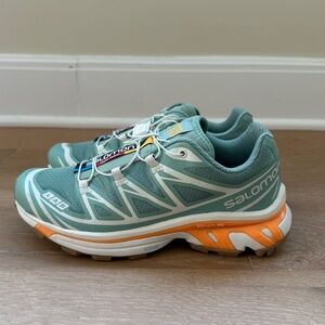 salomon xt-6 granite green and blazing orange shoes